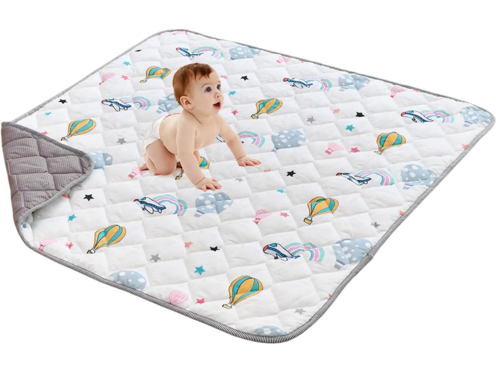 VEVOR Baby Play Mat, 50""x50"" Baby Crawling Mat, Non-Slip One-Piece Soft Baby Playmat, Foldable Floor Mat, Waterproof Activity Playmats for Babies,Toddlers, Infants, Machine Washable, Play & Tummy Time