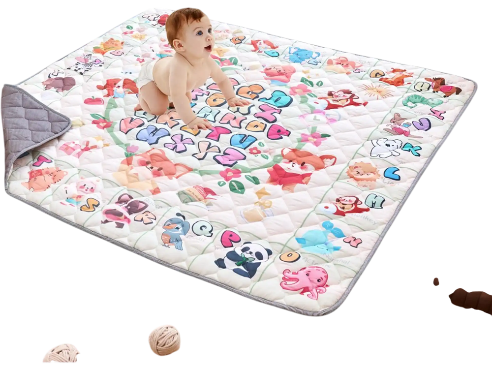 VEVOR Baby Play Mat, Extra Large 71""x79"" Baby Crawling Mat, Non-Slip One-Piece Thickened Soft Baby Mat, Foldable Floor Mat, Waterproof Activity Playmats for Babies Toddlers Infants, Machine Washable