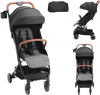 VEVOR Standard Baby Infant Stroller, Toddler Stroller with 95°-150° Adjustable Backrest & & 0/90°Adjustable Footrest & One-click Folding, Newborn Stroller with Cup Holder and Carry Bag, Black