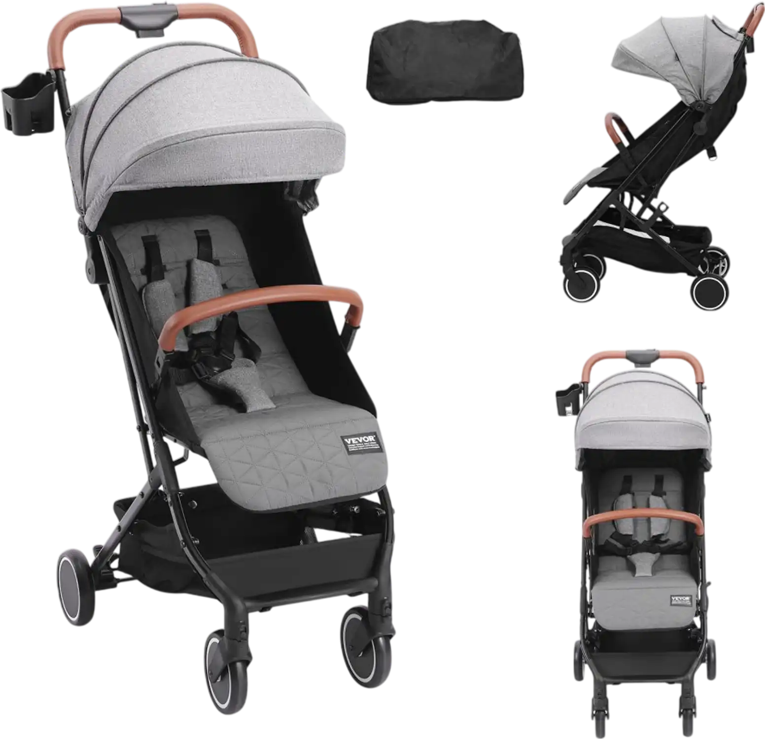 Vevor Stroller Standard Baby Infant Adjustable Dark Gray New