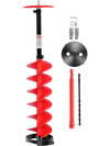 VEVOR Ice Auger Drill Bit, 8in Diameter 41in Length, Cordless Nylon Ice Fishing Augers With Extra 13.4in Extension Rod, Drill Adapter, Top Plate and Blade Guard