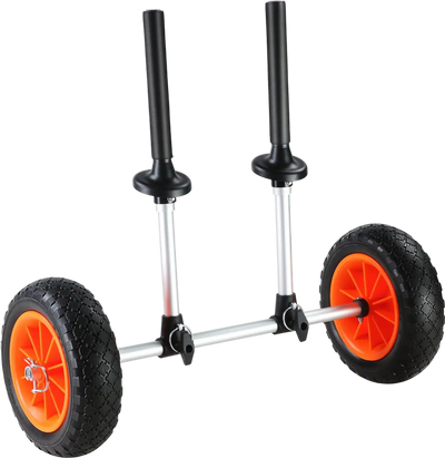 VEVOR Heavy Duty Kayak Cart, 280lbs Load Capacity, Detachable Canoe Trolley Cart with 10'' Solid Tires, Adjustable Width & Top Foam Protection, for Kayaks with Drain Holes of 2.54 cm and Above