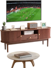 VEVOR TV Stand, Mid Century Modern Entertainment Center for TVs up to 58 in, 350 lbs Load Capacity, TV Media Console Table with Drawer, Open Storage Shelves & Rolling Door for Living Room, Bedroom