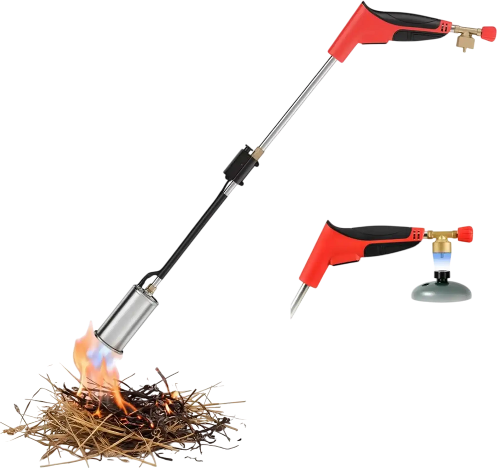 VEVOR Propane Torch Weed Burner 45,000 BTU High Output 30" Long Detachable, for Garden Weed Burning & Road Ice Snow Melting, Adjustable Flame, Heavy Duty Blow Torch with Self Igniter, Flamethrower
