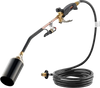 VEVOR Propane Torch Weed Burner, High Output 1,800,000 BTU with 10 ft Hose, Heavy Duty Blow Torch with Adjustable Flame & Turbo Trigger Push Button Auto Igniter, Flamethrower for Garden Ice Snow Road