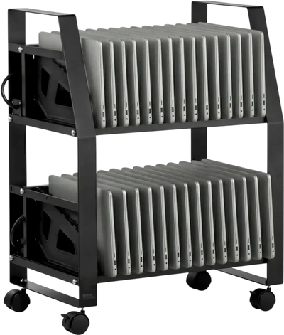 Vevor Laptop Charging Cart 32-Device Mobile Open Charging Station with Wheels New