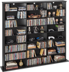 VEVOR Media Storage Cabinet, 8-Tier DVD Shelf Organizer, 55.91 x 8.66 x 51.18 in Multimedia Storage Organizer for CDs, DVDs, Books & Games, CD Shelf for Living Room, Home Office, Recording Room, Black