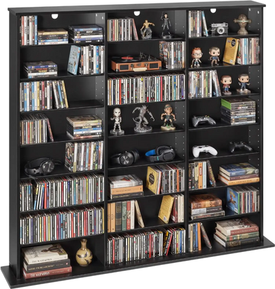 Vevor Media Storage Cabinet 8-Tier DVD Shelf Organizer Black New