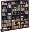 VEVOR Media Storage Cabinet, 8-Tier DVD Shelf Organizer, 55.91 x 8.66 x 51.18 in Multimedia Storage Organizer for CDs, DVDs, Books & Games, CD Shelf for Living Room, Home Office, Recording Room, Brown