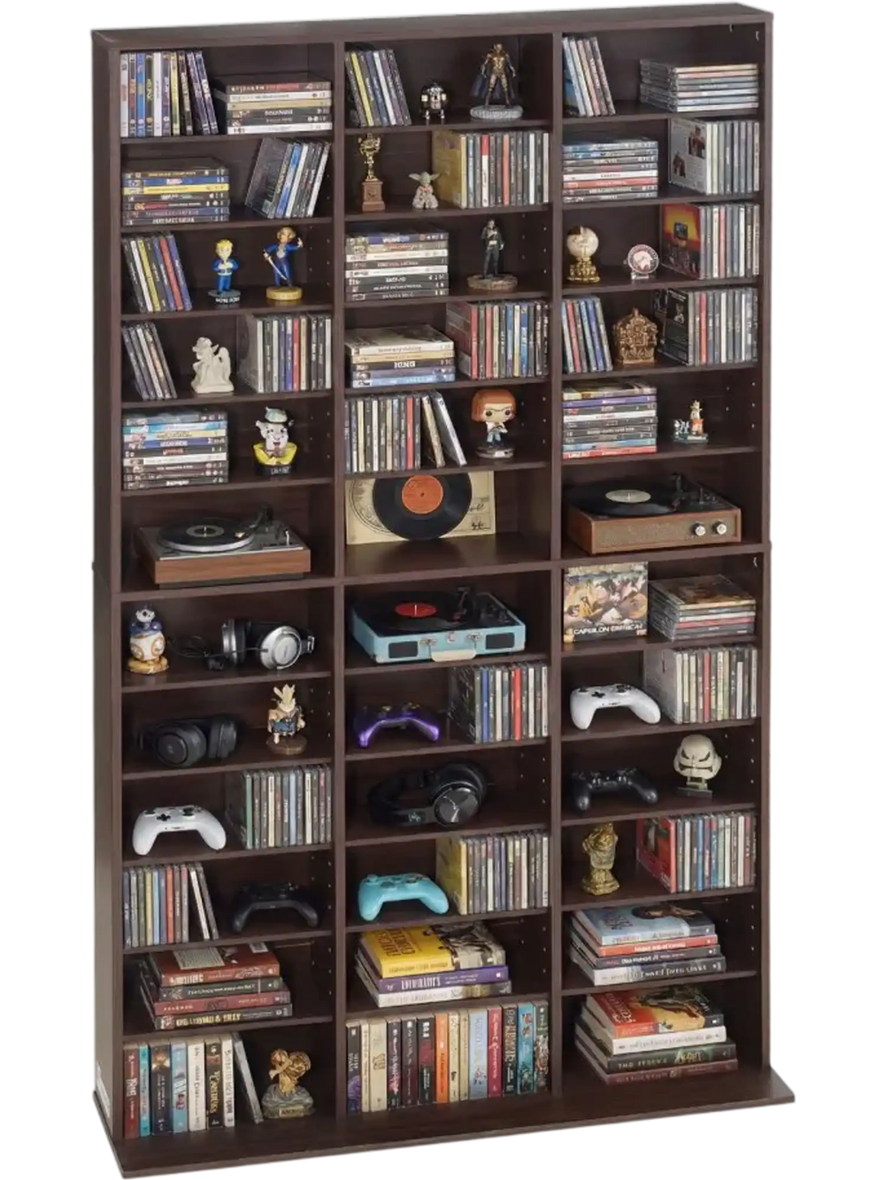 VEVOR Media Storage Cabinet, 12-Tier DVD Shelf Organizer, 40.08 x 9.09 x 71.26 in Multimedia Storage Organizer for CDs, DVDs, Books and Games, CD Shelf for Living Room, Home Office, Recording Room
