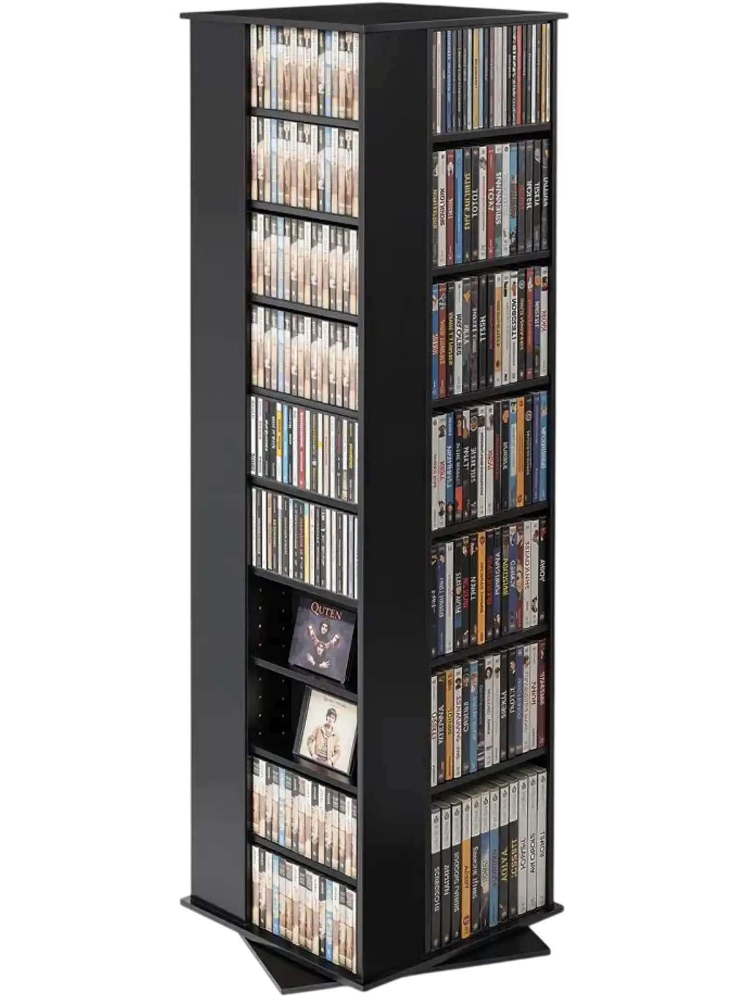 Vevor Media Storage Cabinet Rotating 34-Compartment CD DVD Tower Black New