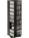 VEVOR Media Storage Cabinet, CD Rack Tower, 34 Compartments Rotating Media Tower Rack for CDs, DVDs, Books and Game Discs, DVD Stand for Living Room, Home Office and Recording Room, Black