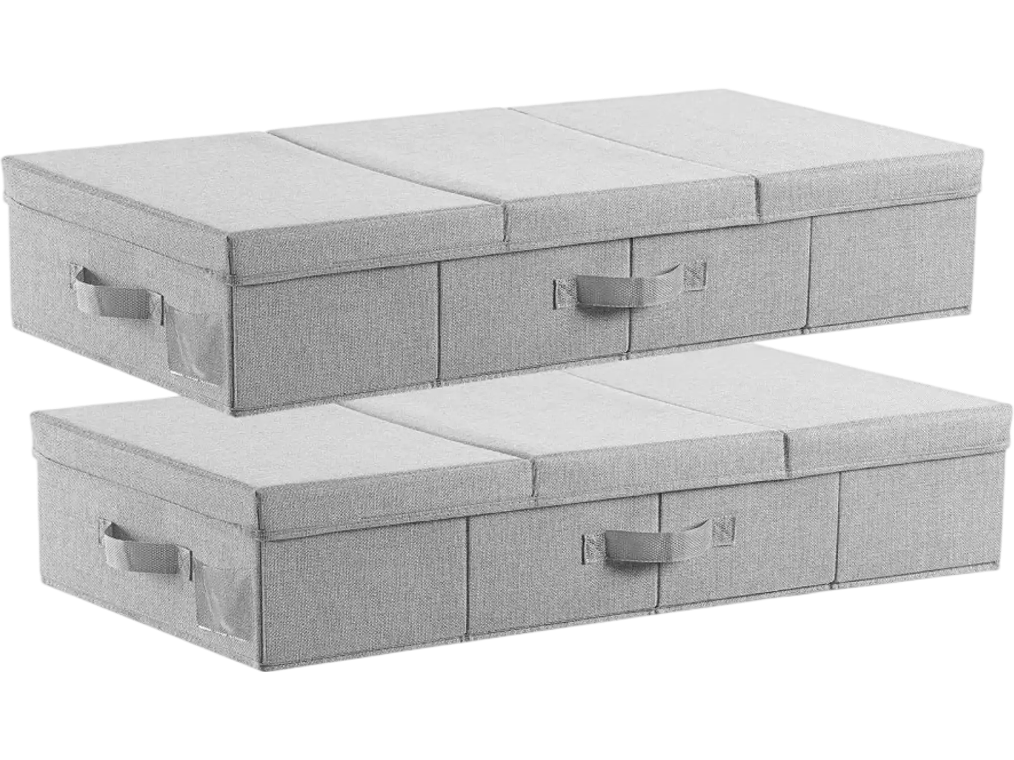 Vevor Under Bed Storage 48L Foldable Gray Storage Boxes with Lid 2-Pack New