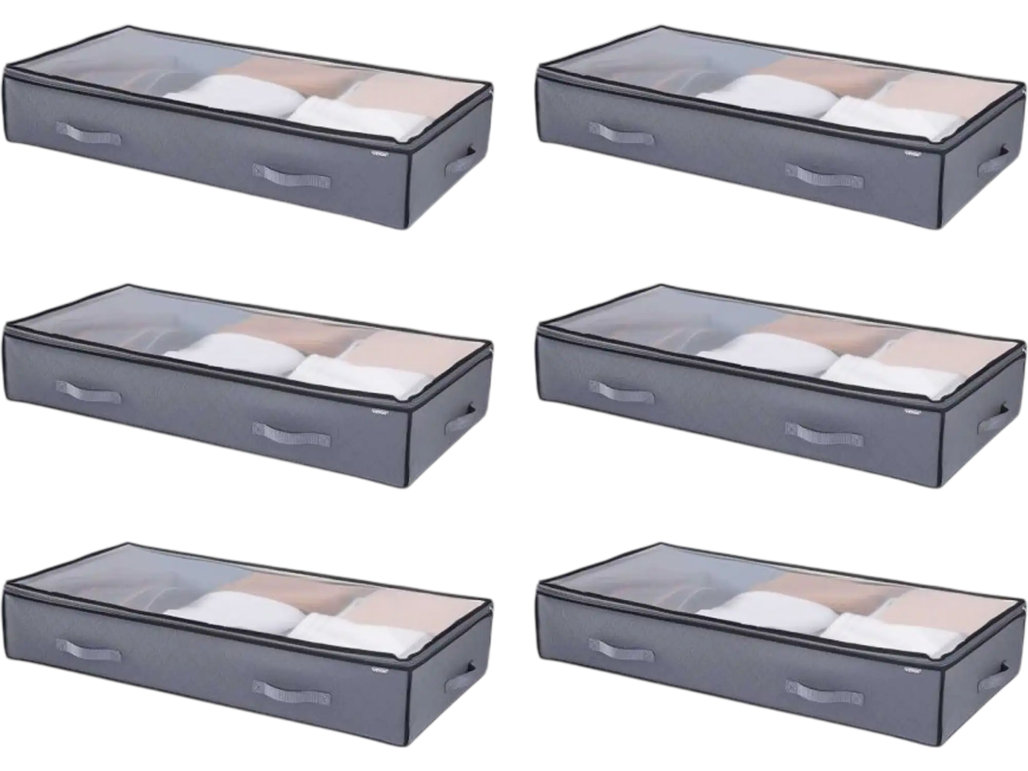 Vevor Underbed Storage Clear Lid 90L 6-Pack New
