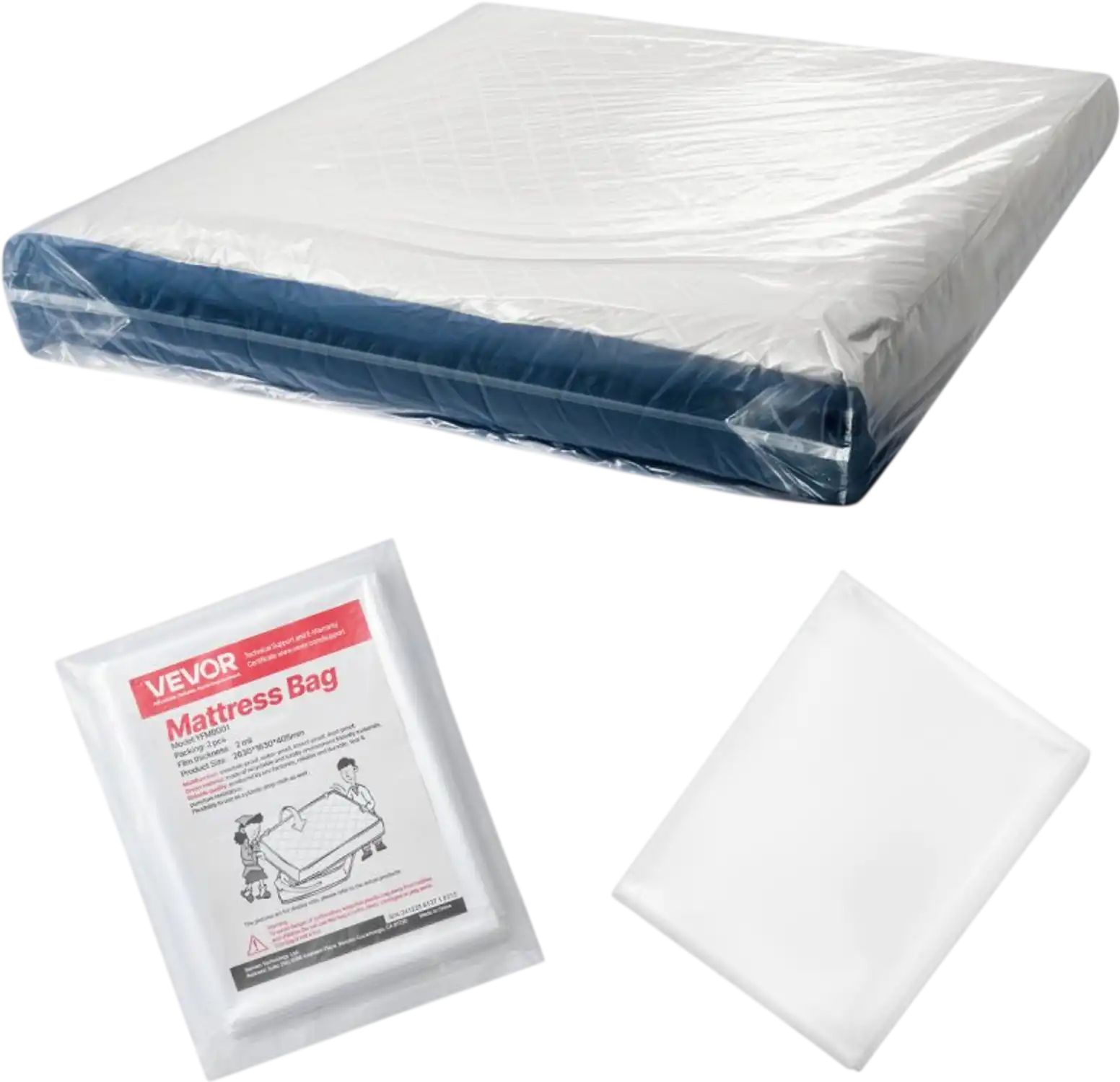 Vevor Mattress Bag 2 Mil Queen Size Plastic Mattress Storage Cover 2 Pack New