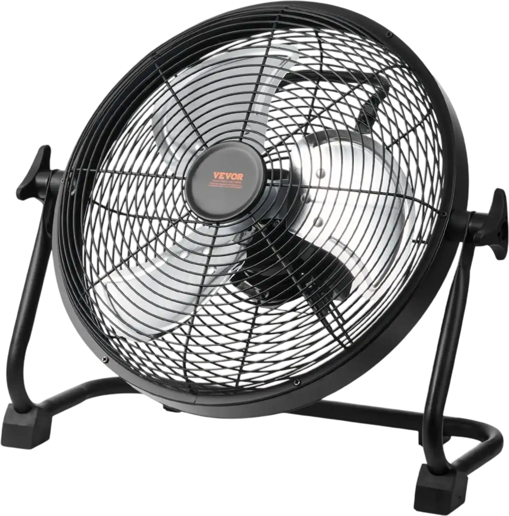 VEVOR Cordless Fan 12 in, Portable Quiet Personal Fan for Home or Office, 360 Degree Manual Pivoting Head, Stepless Speed Regulation High Velocity Cordless Fan, Heavy Duty Metal Industrial Floor Fans