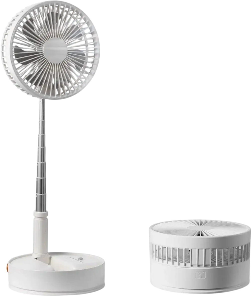 VEVOR 8 Inch Foldable Oscillating Standing Fan with Remote Control, 4 Speed Adjustable Portable Desk Quiet Fan, 7200mah Rechargeable USB Small Fan, Folded Rotating Floor Fan for Bedroom Office Travel