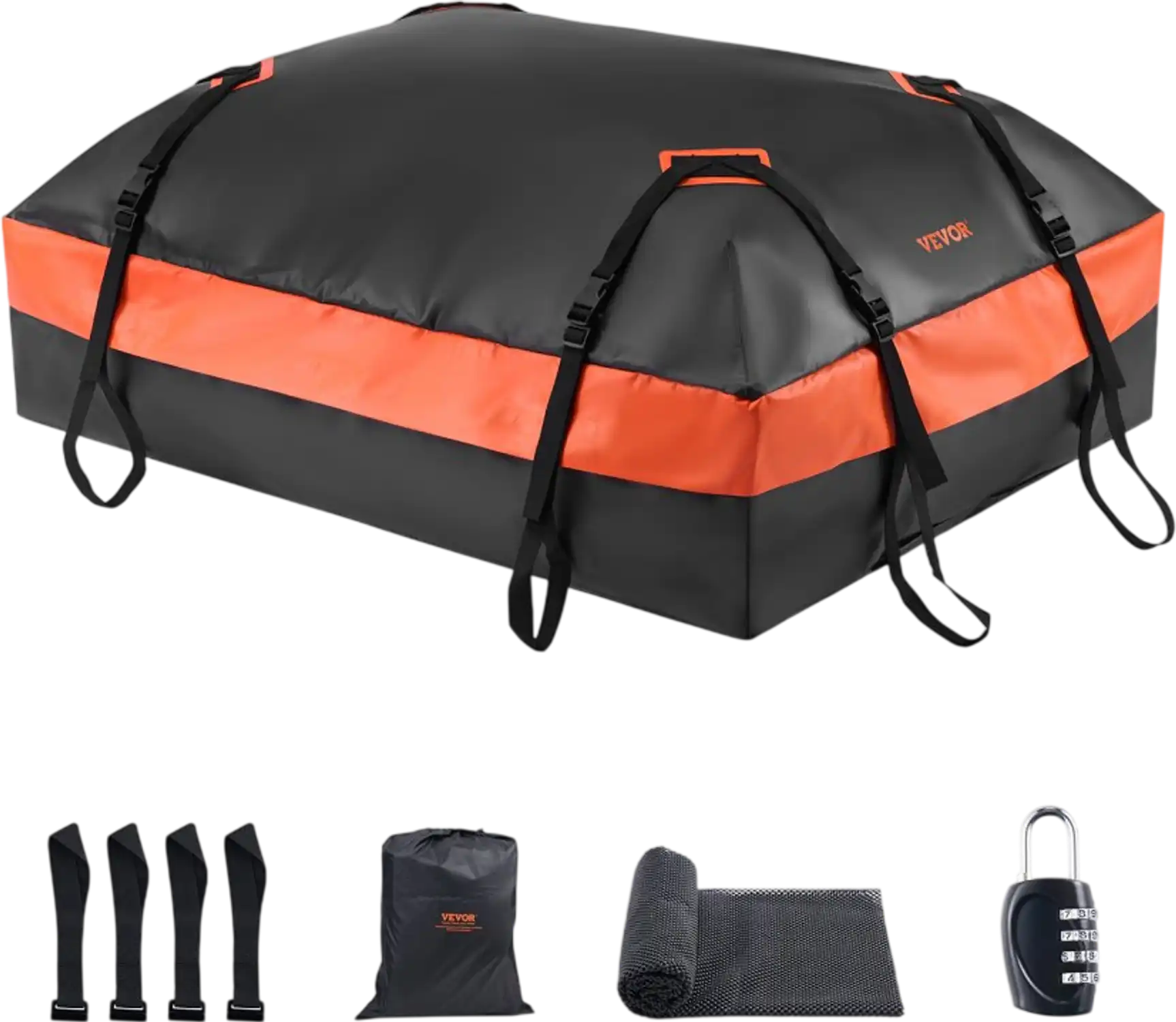 Vevor Roof Cargo Bag 15 Cu.Ft Waterproof Heavy Duty 840D PVC Car Rooftop Carrier New