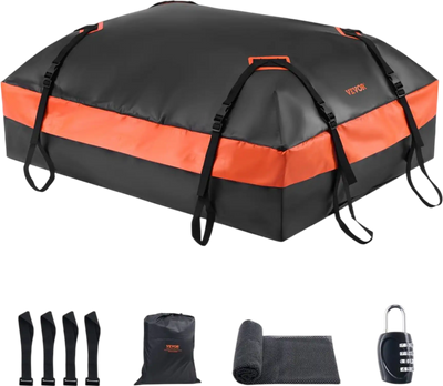 Vevor Roof Cargo Bag 15 Cu.Ft Waterproof Heavy Duty 840D PVC Car Rooftop Carrier New
