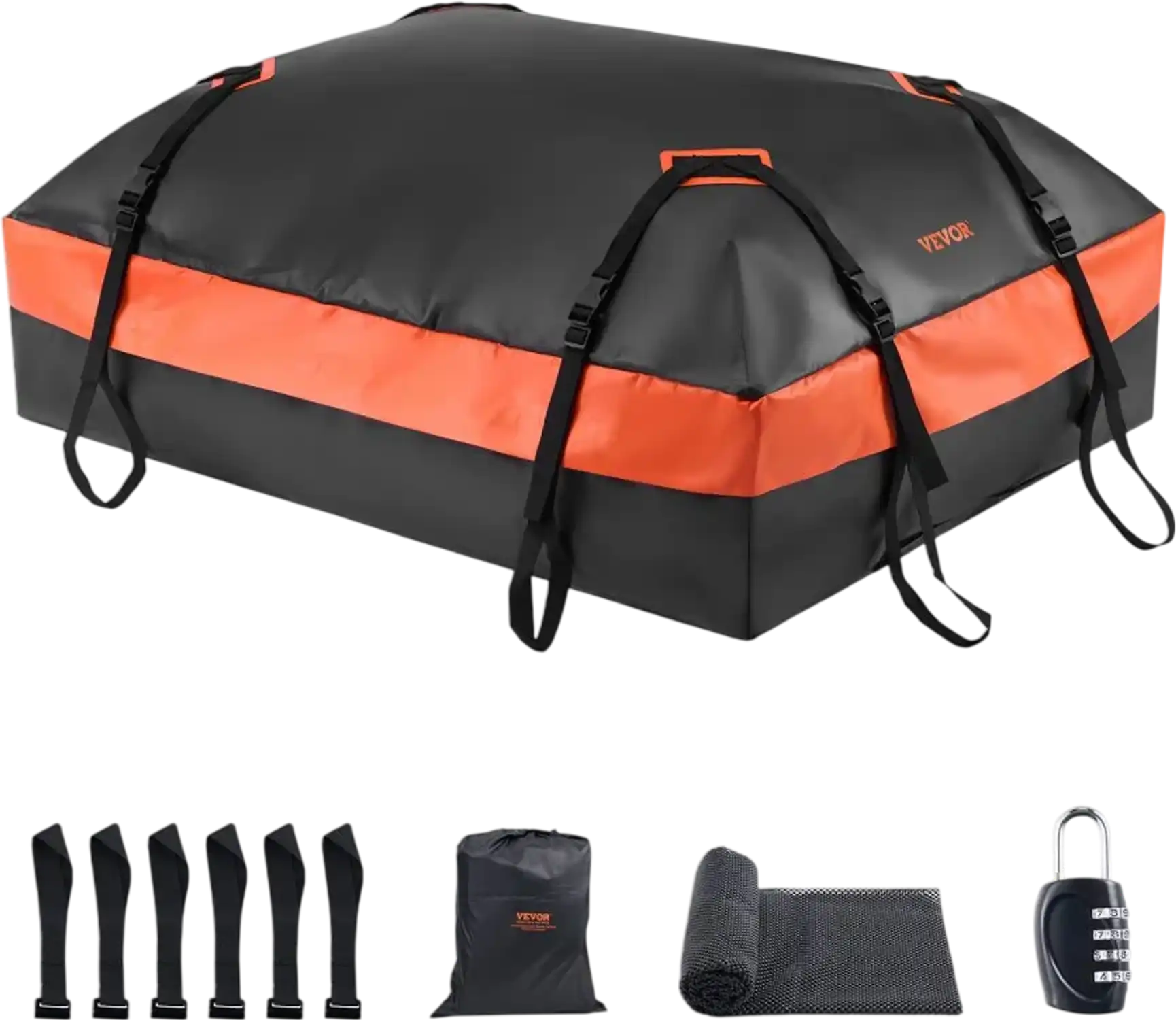 Vevor Roof Cargo Bag 21 Cu. Ft. Waterproof 840D PVC Car Rooftop Carrier New