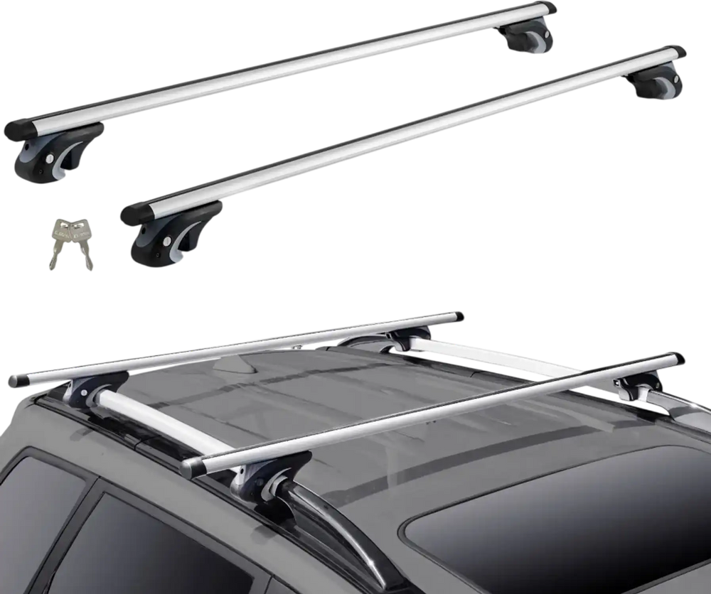 VEVOR Roof Rack Cross Bars, Aluminum Roof Rack Crossbars, Fit Raised Side Rail with Gap, 200 lbs Load Capacity, Adjustable Crossbars with Locks, for SUVs, Sedans, and Vans