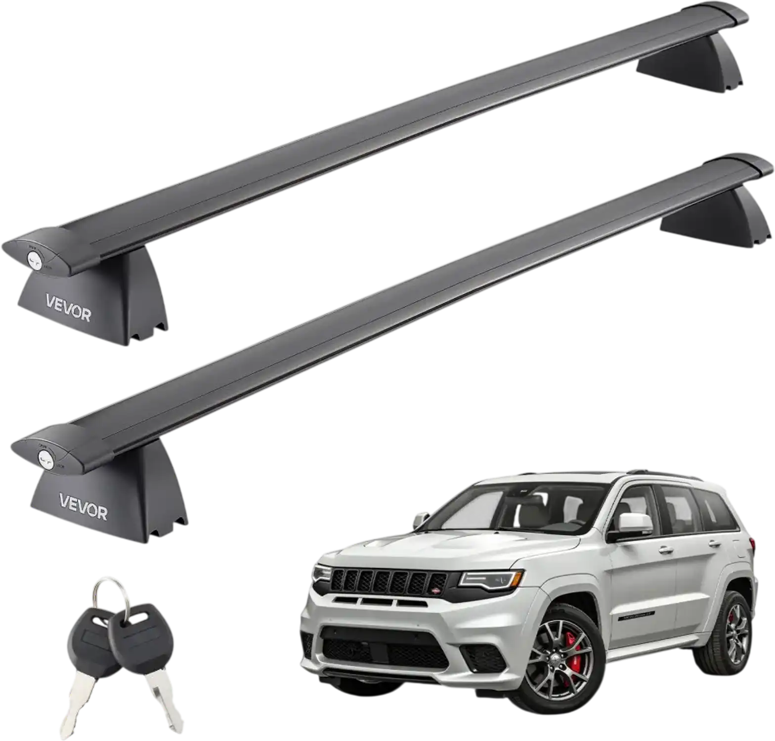 Vevor Roof Rack Cross Bars for Jeep Grand Cherokee with Grooved Side Rails New