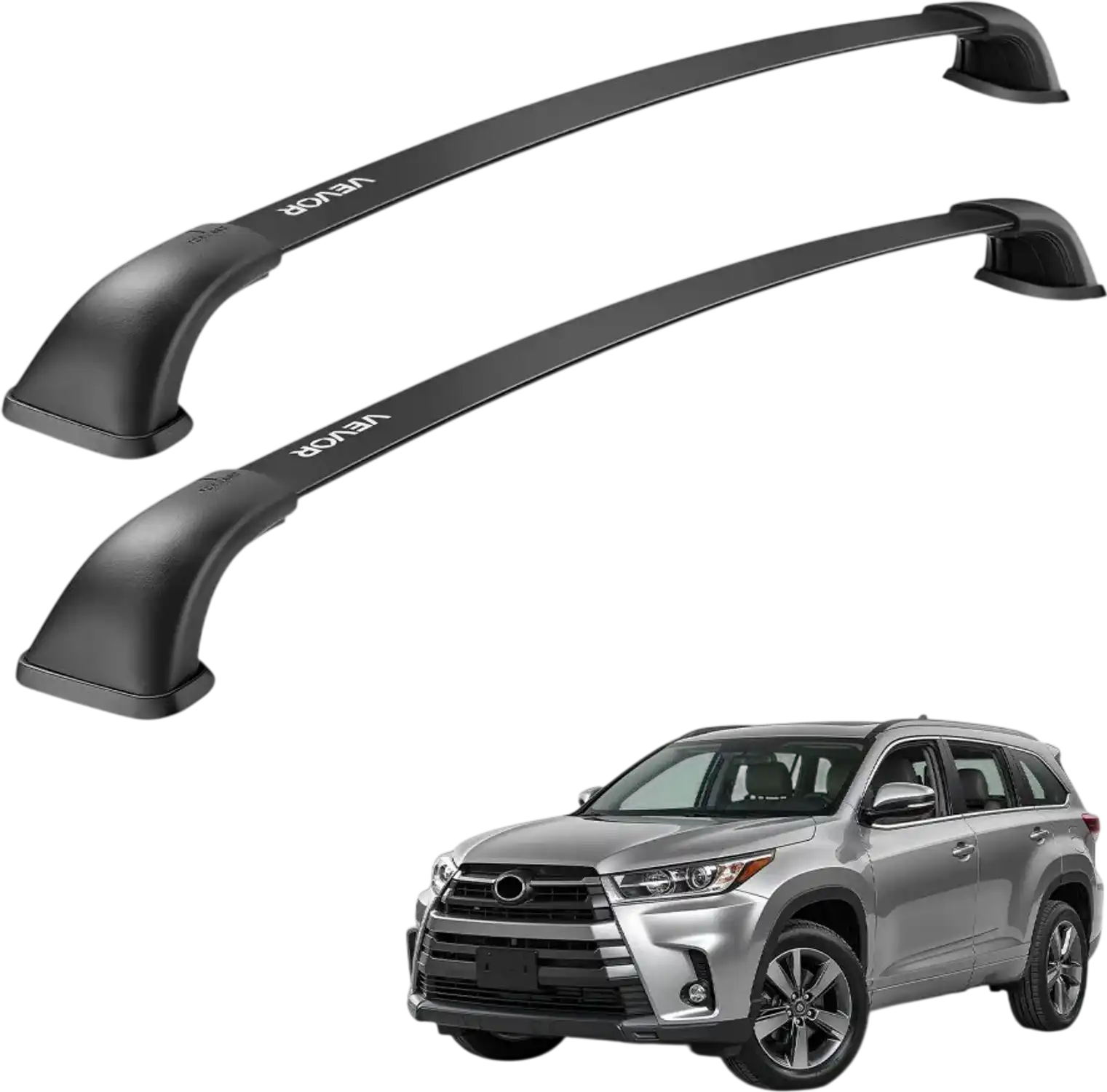 Vevor Roof Cross Bars Toyota Highlander Flush Roof Rails 165 lbs New