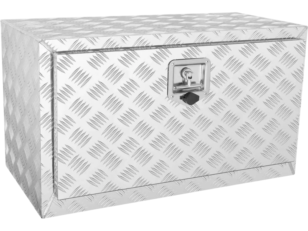 VEVOR Underbody Truck Box, 30"×14"×16" Pickup Storage Box, Heavy Duty Aluminum Diamond Plate Tool Box with Lock and Keys, Waterproof Trailer Storage Box with T-Handle Latch for Truck, Van, Trailer