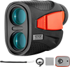 VEVOR Magnetic Golf Rangefinder, 1300 Yards Laser Golfing Hunting Range Finder, 6X Magnification Golfing Accessory with Distance Measuring, High-Precision Flag Lock Vibration, Slope, USB Charge