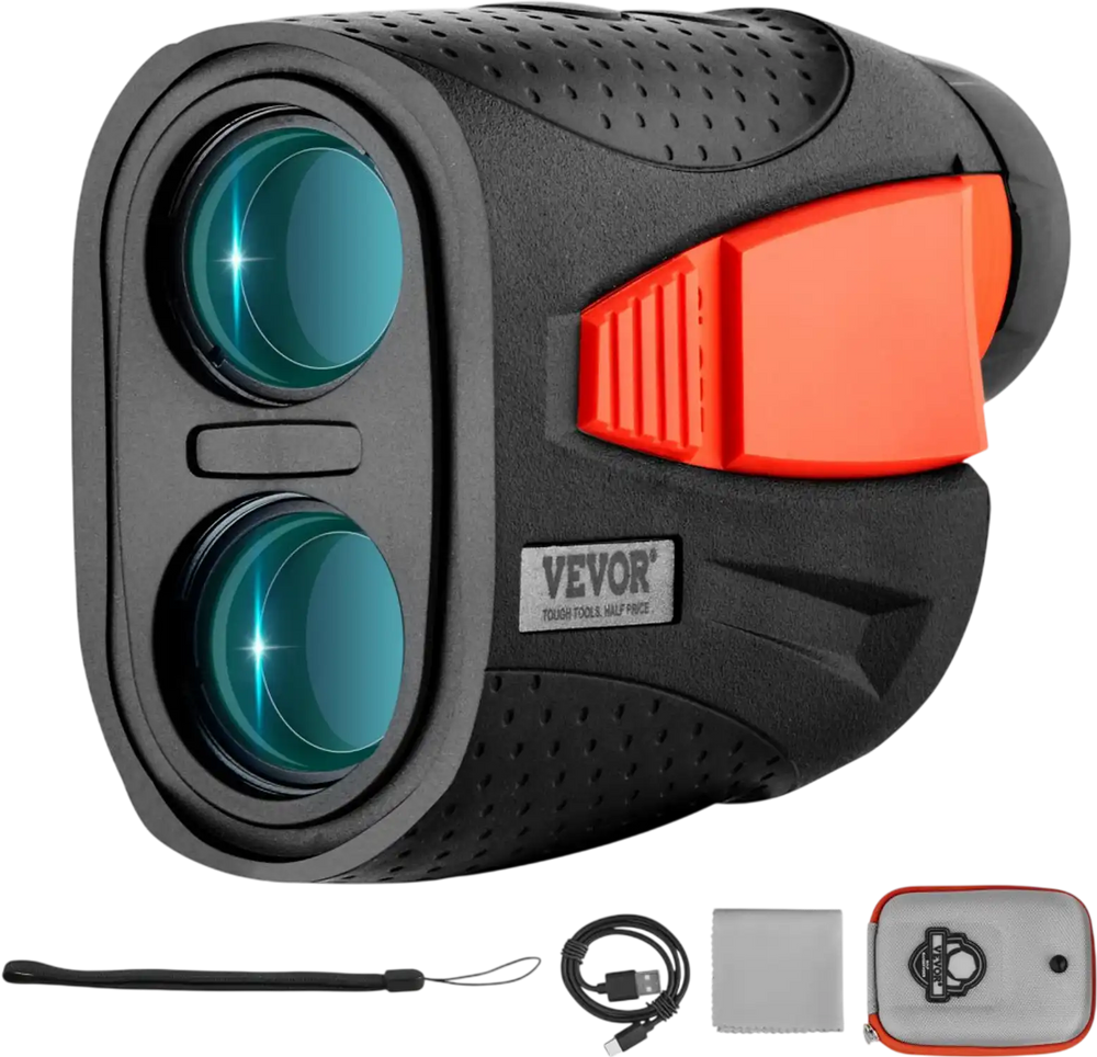 VEVOR Magnetic Golf Rangefinder, 1300 Yards Laser Golfing Hunting Range Finder, 6X Magnification Golfing Accessory with Distance Measuring, High-Precision Flag Lock Vibration, Slope, USB Charge