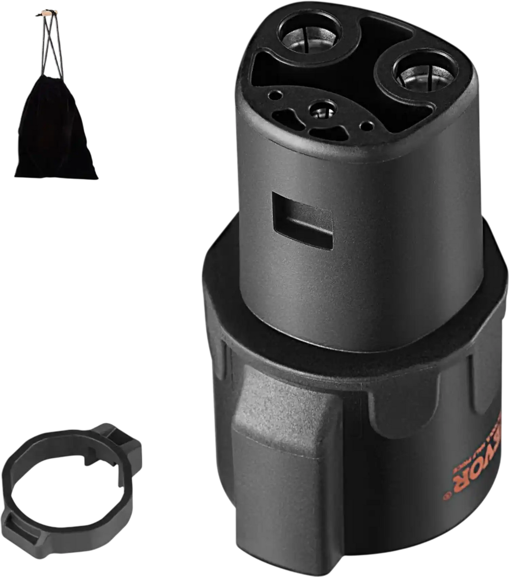 VEVOR J1772 to Tesla Charger Adapter, 80 Amp 240V AC, SAE J1772 EV Charging Adapter to Tesla Plug, with Storage Bag Anti-Drop Lock IP65 Material, Compatible with Tesla Model 3, Y, S, X