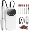 VEVOR Electric Rechargeable Nail Drill, 35,000RPM Portable Cordless Nail E File Machine, LCD-Display Acrylic Gel Grinder Tool with 6 Bits and 50PCS Sanding Bands for Manicure Pedicure Carve Polish