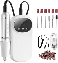VEVOR Electric Rechargeable Nail Drill, 35,000RPM Portable Cordless Nail E File Machine, LCD-Display Acrylic Gel Grinder Tool with 6 Bits and 50PCS Sanding Bands for Manicure Pedicure Carve Polish