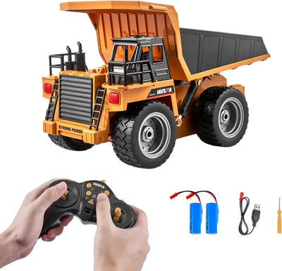 Vevor RC Dump Truck Toy 1:18 Scale 9-Channel 4WD Construction Vehicle New