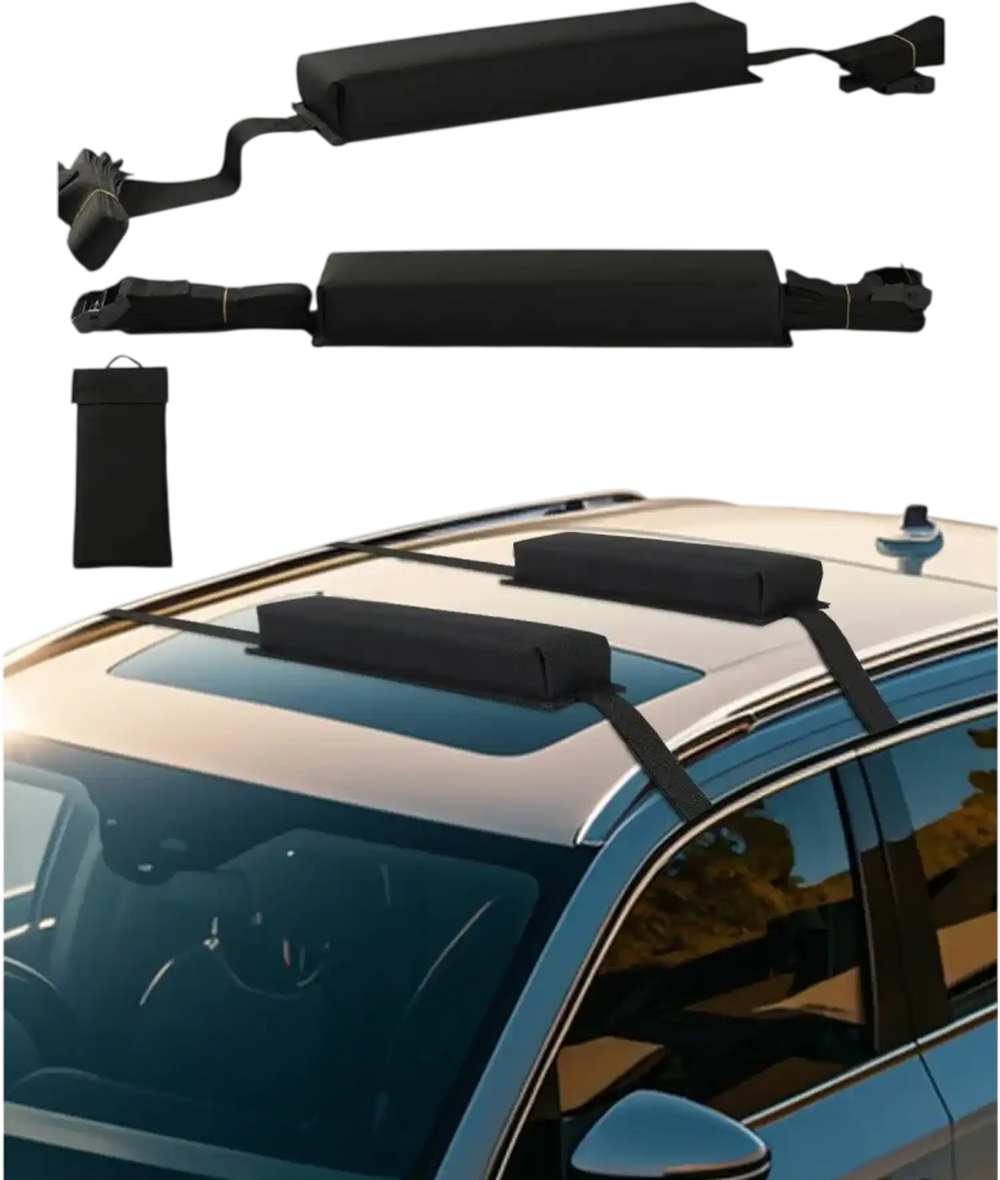 VEVOR Soft Roof Rack Pads, 15.5-Inch Universal Car Roof Rack Pads, 176LBS Loading Capacity Luggage Kayak Carrier with Portable Storage Bag for SUP Canoe Snowboard Paddle Board Surfboard