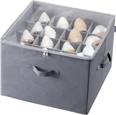 Vevor Shoe Storage Organizer Under Bed 16 Compartments Clear Window New