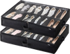 VEVOR Under Bed Shoe Storage Organizer, Set of 2, Total 32 Compartments, Underbed Shoes Closet Storage Solution with Clear Window, Breathable, Foldable Fabric Container Box with Reinforced Handles