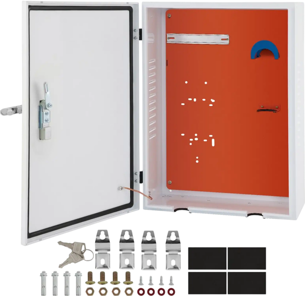 VEVOR Tesla Charger Station Box, 28'' x 20'' x 10'', Outdoor Cable Box Charging Box Cable Organizer, IP32 Waterproof Dustproof Cool Roll Steel Electrical Enclosure Box, for Tesla Wall Connector