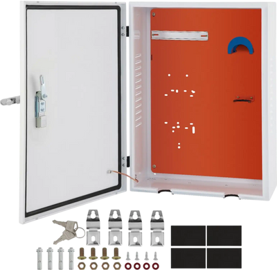VEVOR Tesla Charger Station Box, 28'' x 20'' x 10'', Outdoor Cable Box Charging Box Cable Organizer, IP32 Waterproof Dustproof Cool Roll Steel Electrical Enclosure Box, for Tesla Wall Connector