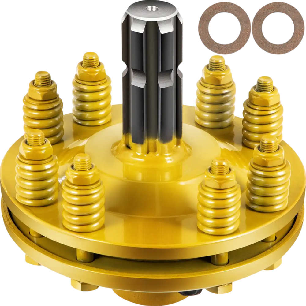 VEVOR Slip Clutch, 1 3/8” PTO Slip Clutch, 6 Spline Ends PTO Friction Clutch, Carburized Steel Tractor Slip Clutch, Adjustable Rotary Cutter Slip Clutch, Yellow PTO Slip Clutch Spline for PTO Shaft