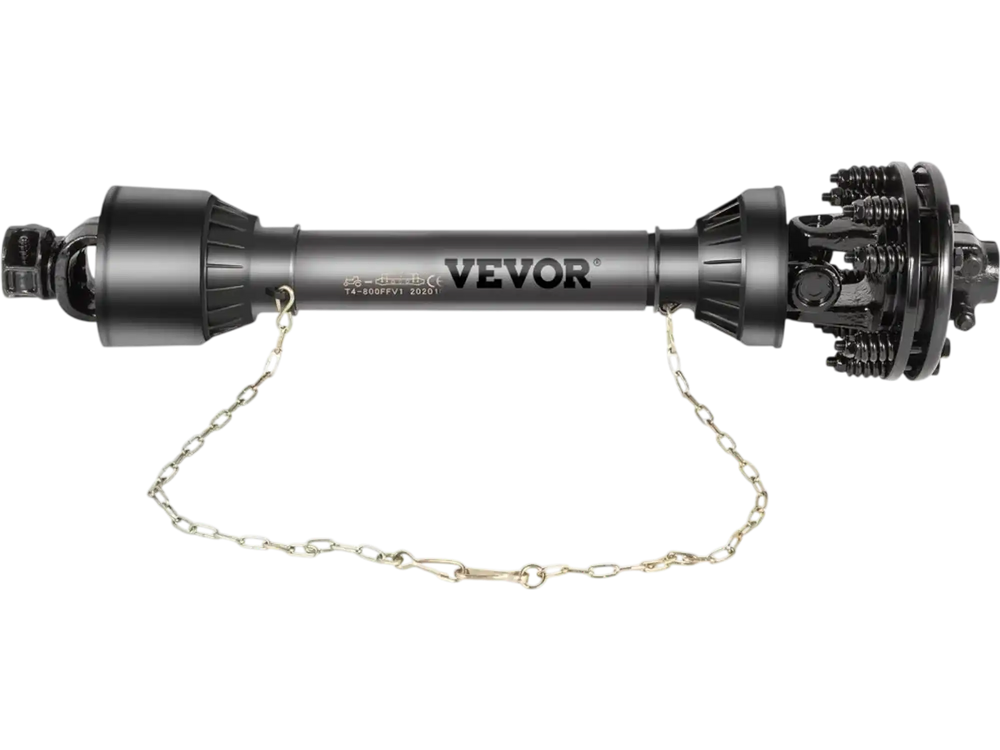 VEVOR PTO Shaft, 1-3/8” PTO Drive Shaft, 6 Spline Both Ends PTO Driveline Shaft, Series 6 Tractor PTO Shaft, 47”-67” Brush Hog PTO Shaft, Black PTO Shaft with Slip Clutch for Bush Hog/Finish Mower