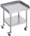 VEVOR Stainless Steel Work Table, 24 x 28 x 30 Inch Commercial Food Prep Worktable with 4 Wheels, Casters, 3-Sided Backsplash Heavy Duty Prep Worktable, Metal Work Table for Restaurant Home Hotel