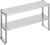 VEVOR Double Overshelf, Double Tier Stainless Steel Overshelf, 12 x 48 Inch Double Deck Overshelf, Height Adjustable Overshelf Prep Work Table for Kitchen, Restaurant and Workshop