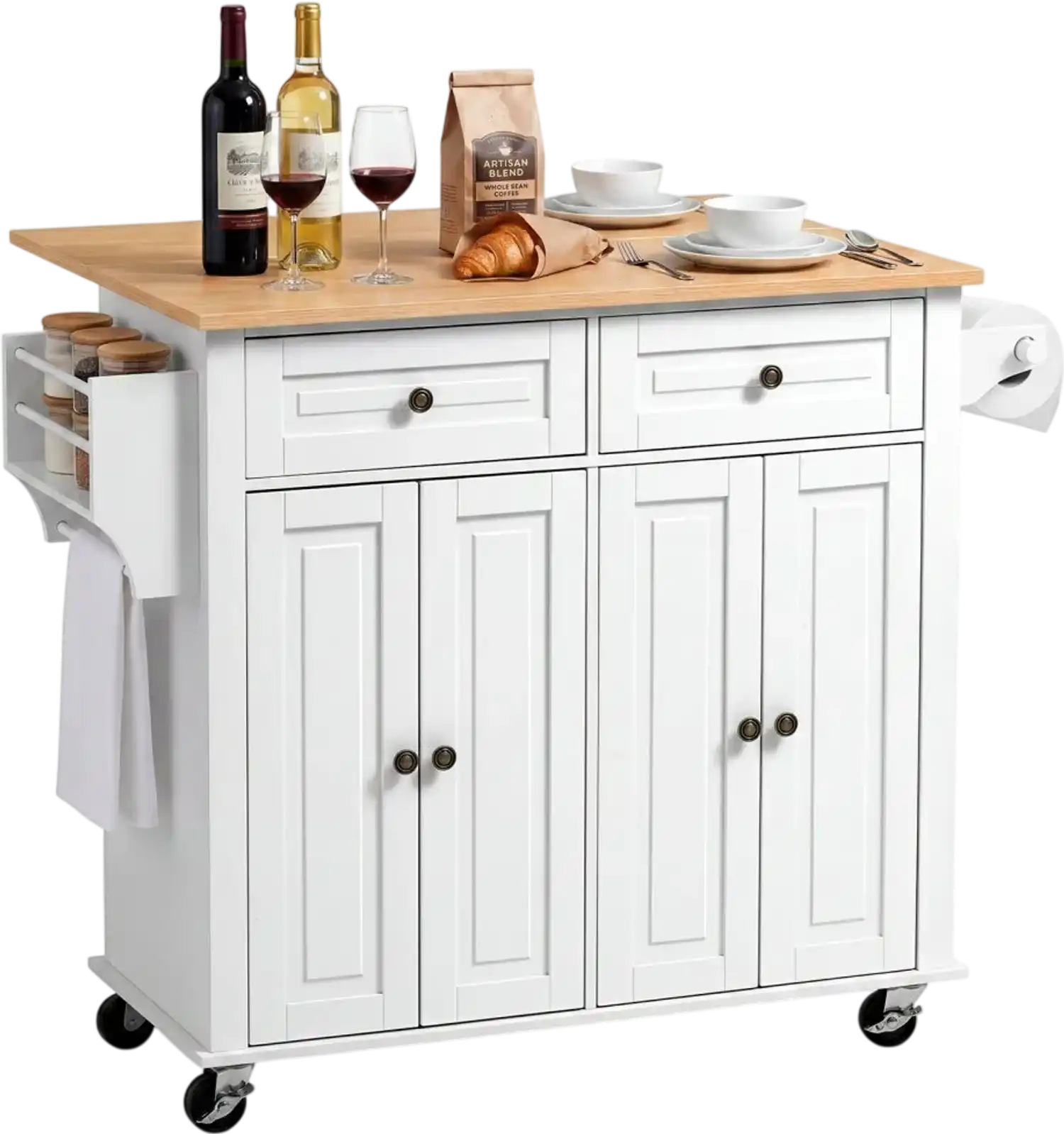 Vevor Kitchen Island Cart with Storage 43.58