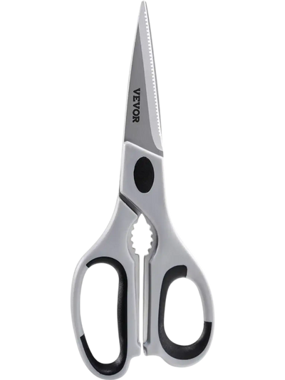 VEVOR Kitchen Scissors, Durable Stainless Steel Kitchen Shears with Protective Sheath, Heavy Duty Cooking Shears Soft Grip Comfort Handle, Kitchen Utensil for Cutting Meat, Food, Fish, Poultry, Grey