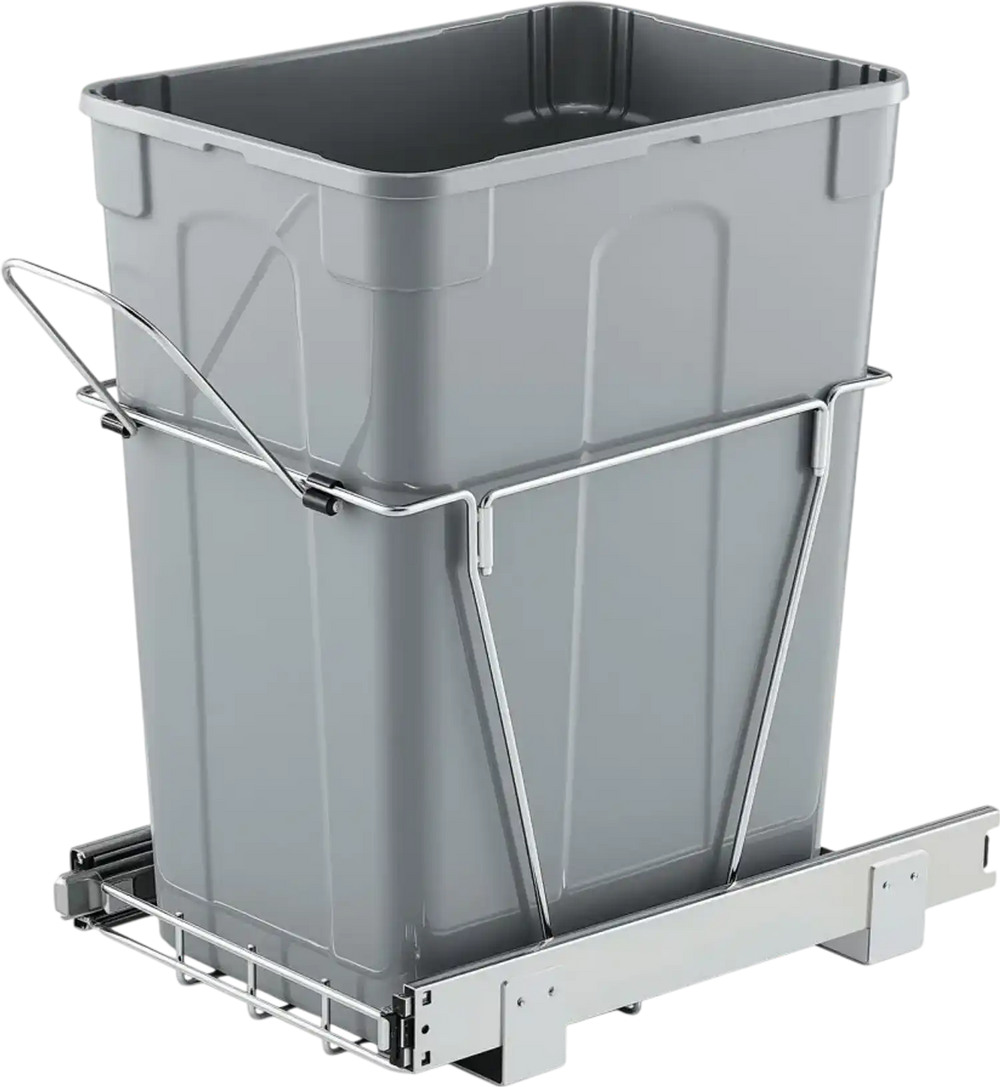 VEVOR Pullout Trash Can for Kitchen Cabinets, 35 QT Garbage Waste Recycling Bin, Under Mount Waste Container, with Heavy Duty Metal Full Extension Sliding System and Handle, for Sink, Under Counter