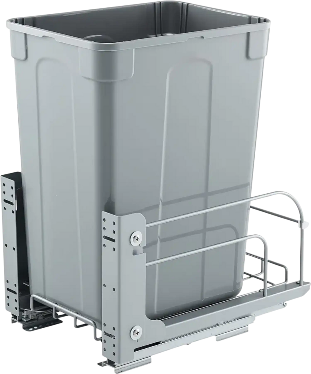 VEVOR Pullout Trash Can for Kitchen Cabinets, 35 QT Garbage Waste Recycling Bin, Under Mount Waste Container, with Heavy Duty Metal Soft Close Sliding System and Door Kit, for Sink, Under Counter
