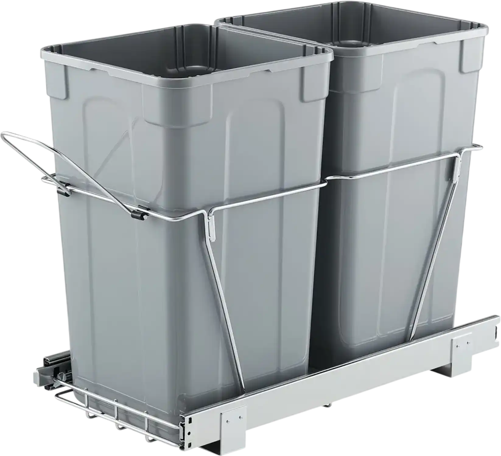 Vevor Pull-Out Trash Can 54 Qt Dual Under Cabinet Waste Container New