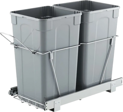 Vevor Pull-Out Trash Can 54 Qt Dual Under Cabinet Waste Container New
