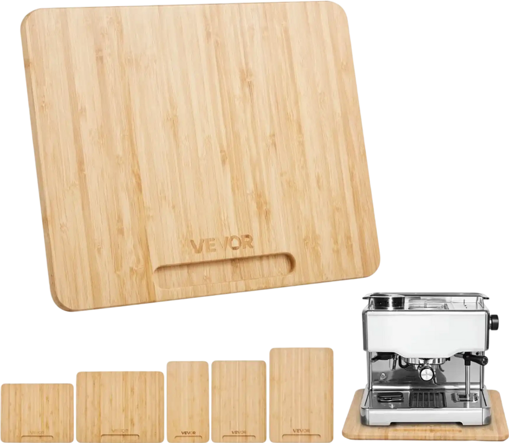 VEVOR Appliance Slider, Small 10.5 x 13-inch, Rolling Sliding Tray with Rubber Wheels & Hollow Handle, Easy to Clean, Appliance Rolling Tray for Coffee Maker, Kitchen Countertop, Natural Wood